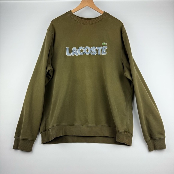 Lacoste Men’s XXL Olive Green Sweatshirt – Embroidered Logo Graphic - Picture 1 of 10